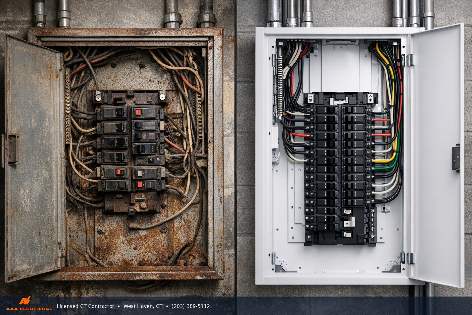 When to upgrade your electrical panel in Connecticut — old vs modern panel comparison