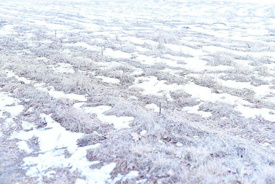Southbury winter landscape with frost-covered fields