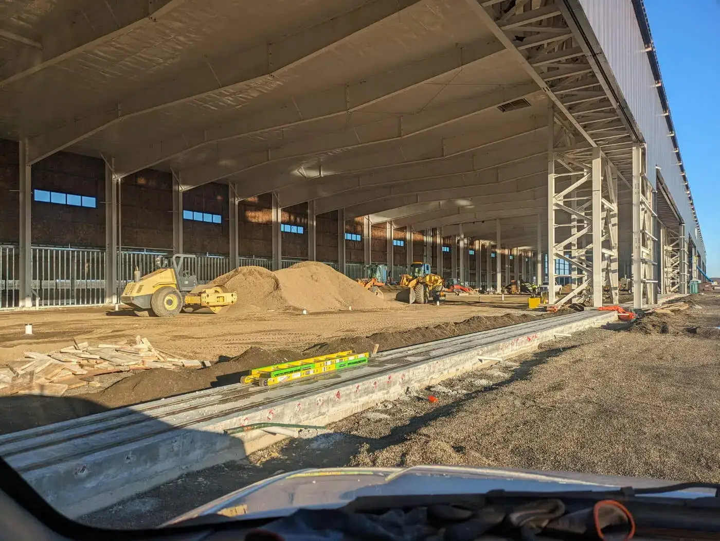 Clay Lacy Aviation hangar interior construction